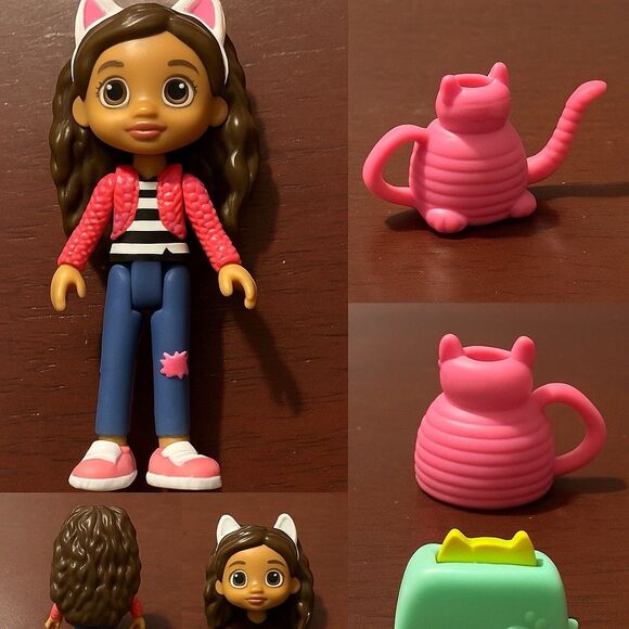 Gabby’s Dollhouse Gabby Girl Figure w/ Cat Teapot & Toaster Accessories - Picture 1 of 1